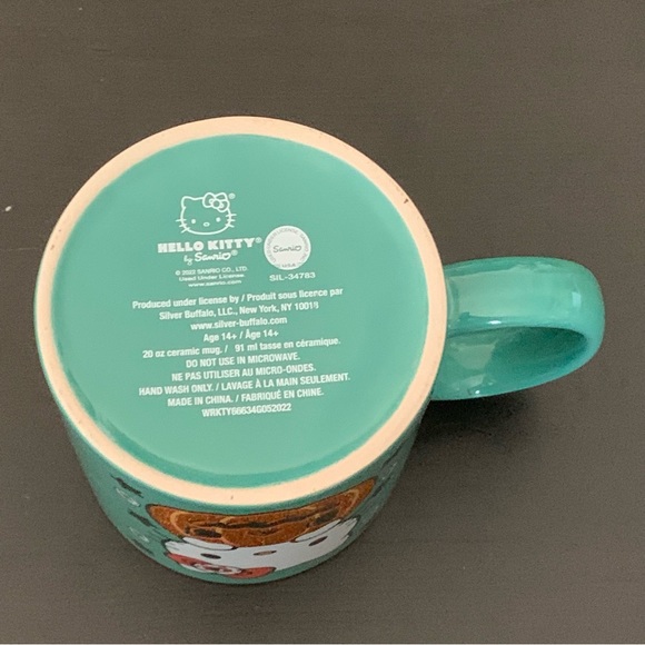 Hello Kitty 20oz Teal Green Halloween Mug - Jack O Lantern Stars Eyeballs - Picture 7 of 8